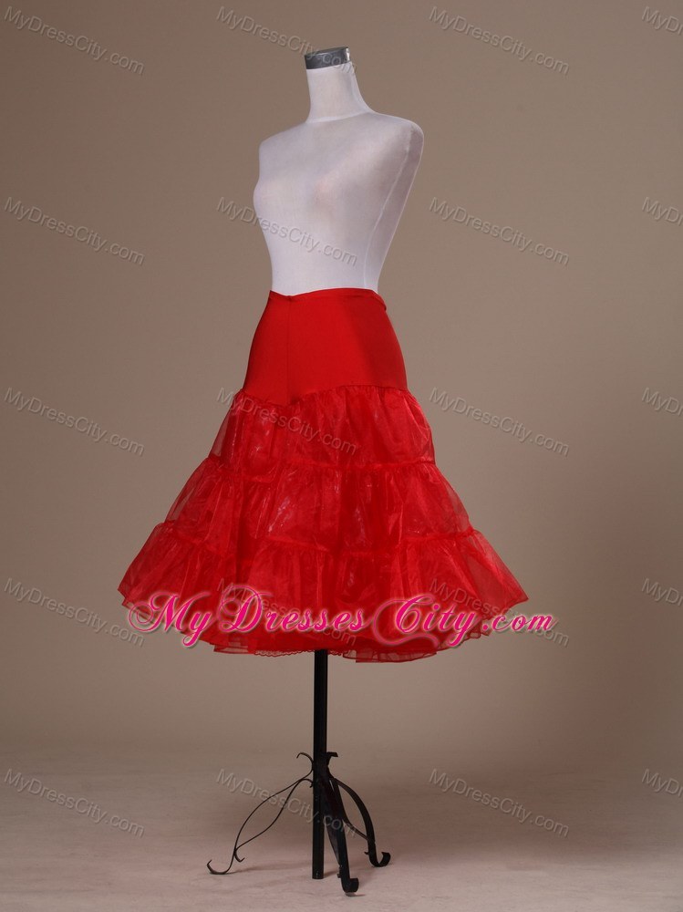 Hot Selling Red Organza Mini-length Petticoat