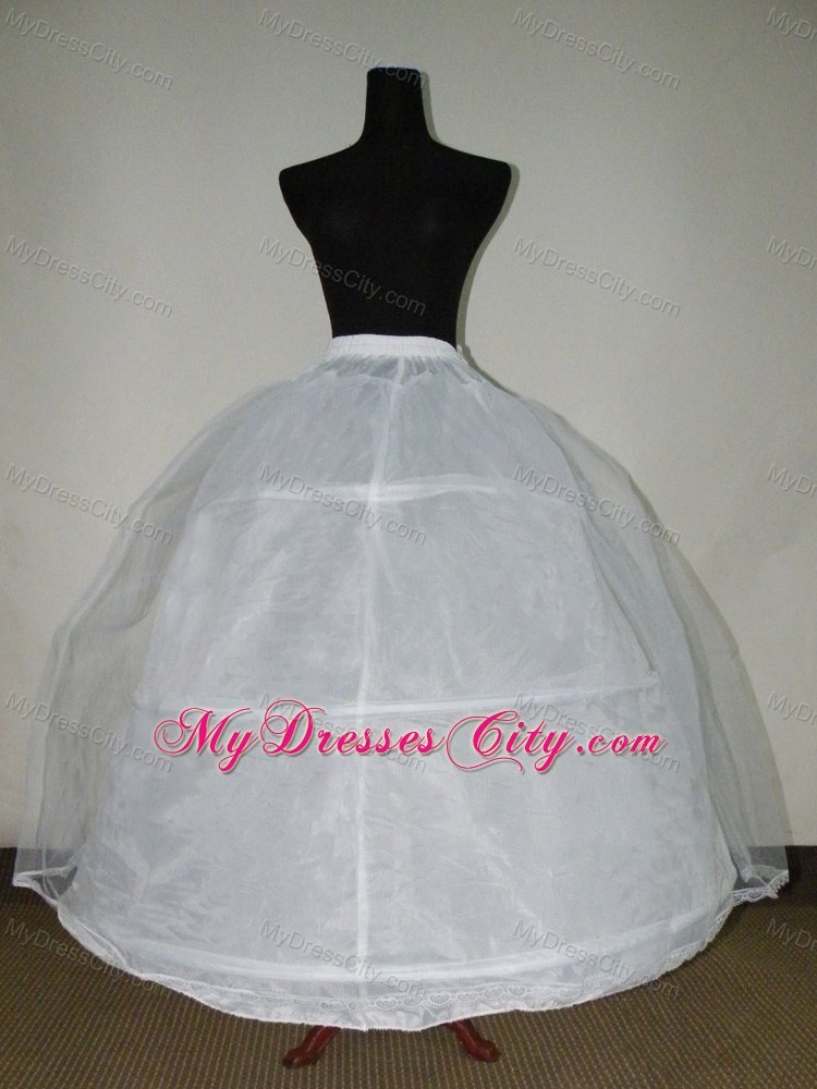 White Tulle And Organza Floor-length Petticoat For Ball Gowns