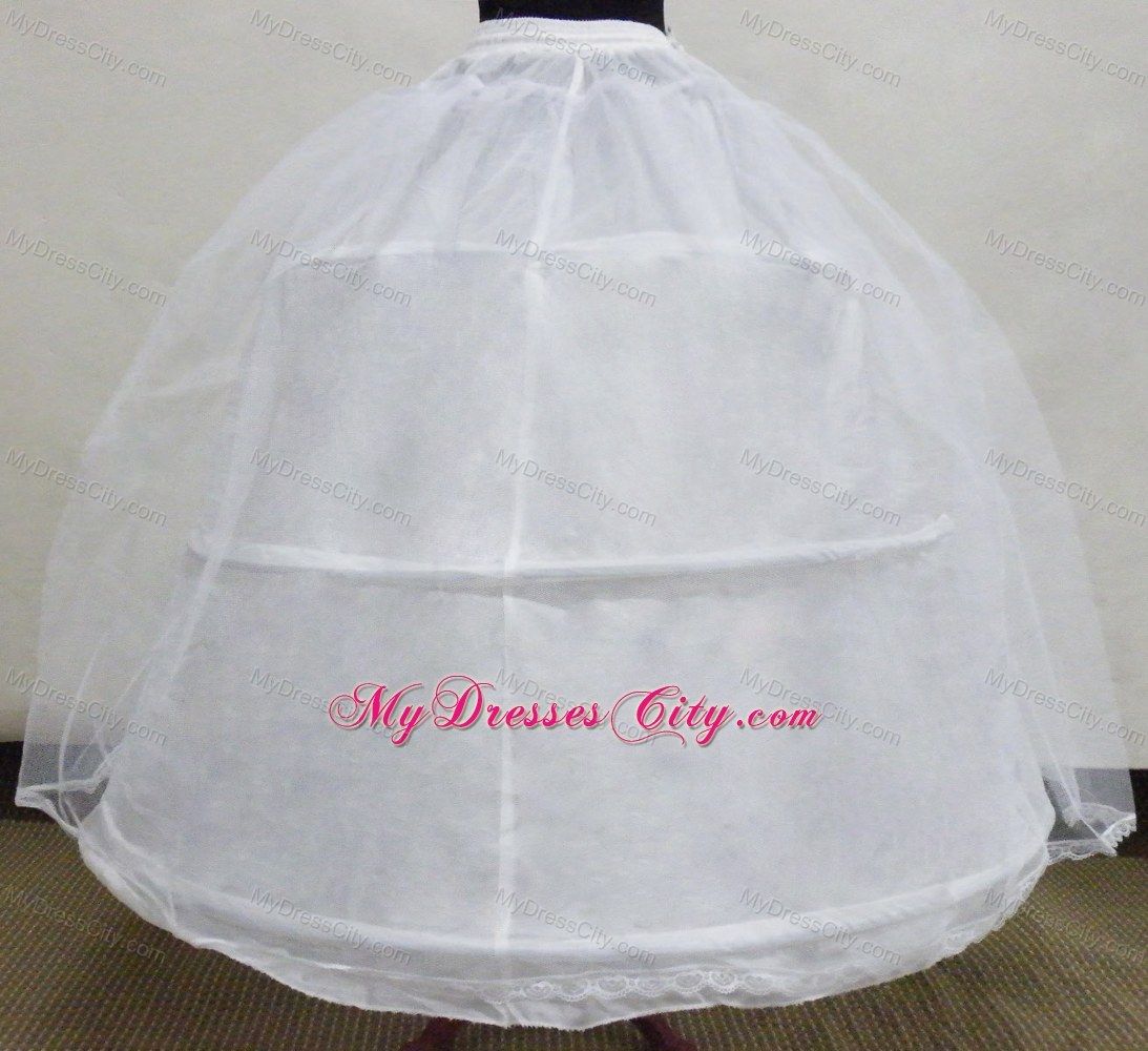 White Tulle And Organza Floor-length Petticoat For Ball Gowns