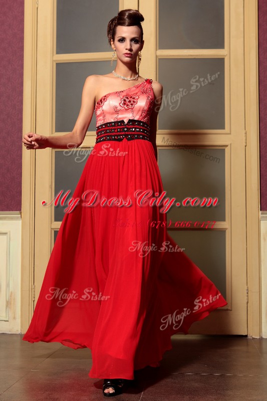 Chiffon Sleeveless Floor Length Prom Party Dress and Beading