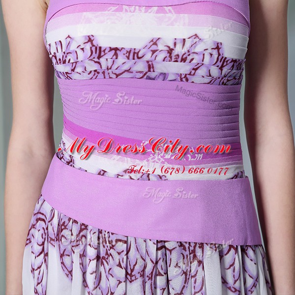 Fantastic Multi-color Chiffon Side Zipper Spaghetti Straps Sleeveless Floor Length Prom Evening Gown Ruching