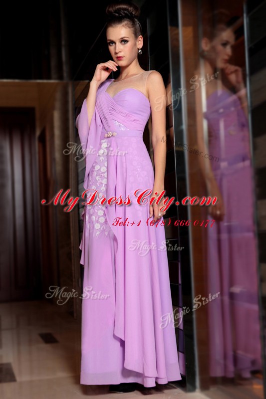 Half Sleeves Beading and Ruching Side Zipper Dress for Prom