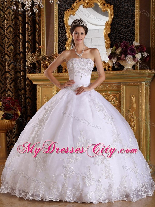 Corset Embroidery with Beading Puffy Quinceanera Dress