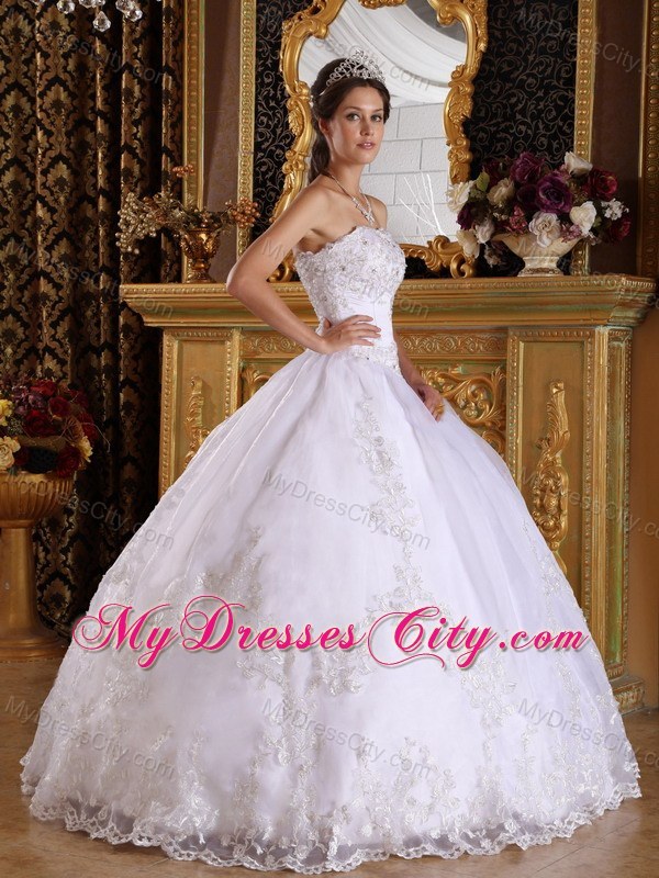 Corset Embroidery with Beading Puffy Quinceanera Dress