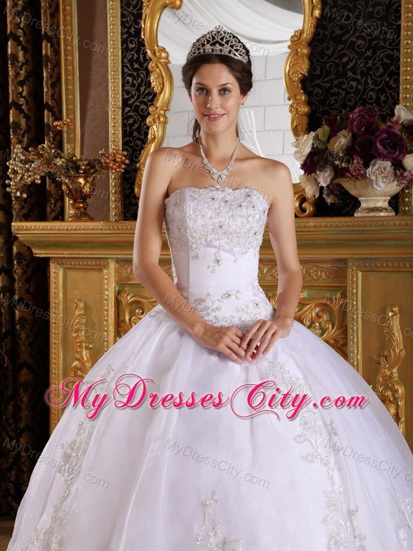 Corset Embroidery with Beading Puffy Quinceanera Dress