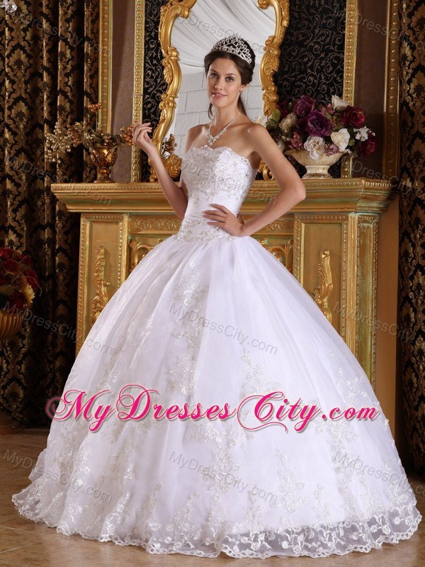 Corset Embroidery with Beading Puffy Quinceanera Dress