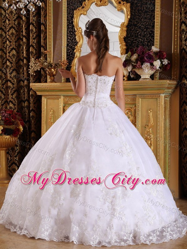 Corset Embroidery with Beading Puffy Quinceanera Dress