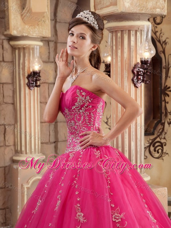 Famous Hot Pink Organza Beaded Sweet Sixteen Dresses