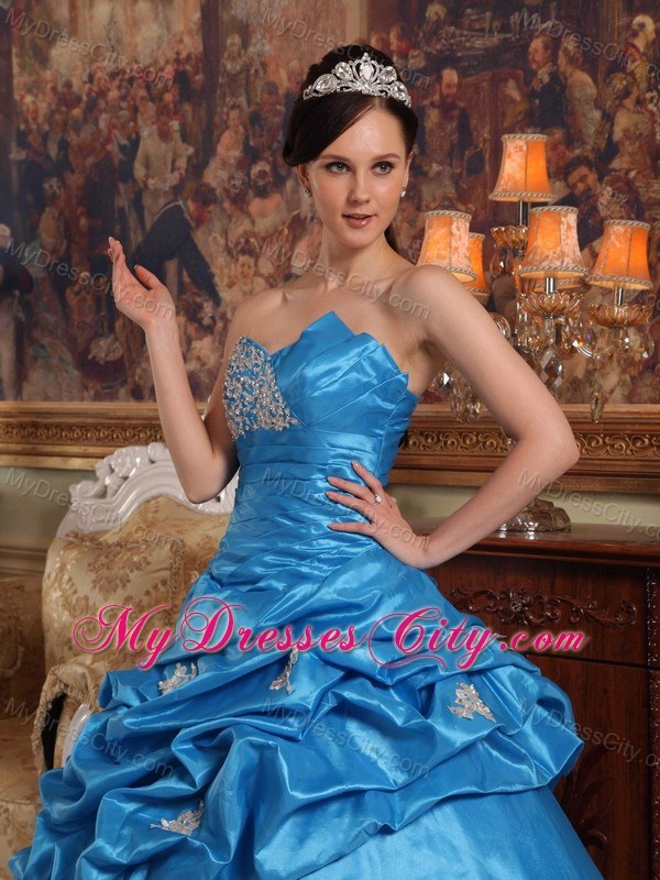 Beaded Sweetheart Teal Quinceanera Dress for 2013