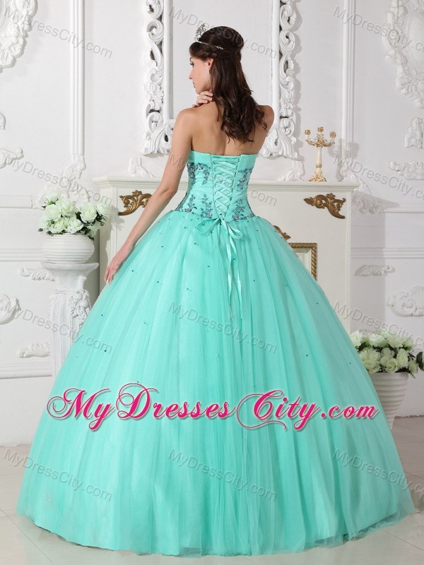 Ruches Sleeveless Sweetheart Apple Green Dress for Quince