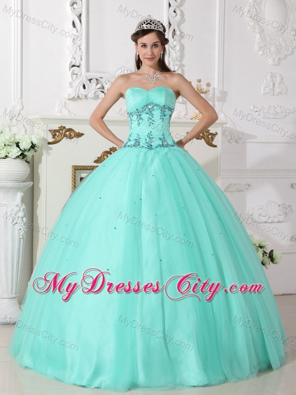 Ruches Sleeveless Sweetheart Apple Green Dress for Quince