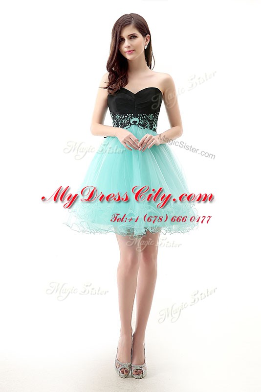 Sweetheart Sleeveless Tulle Dress for Prom Lace Zipper