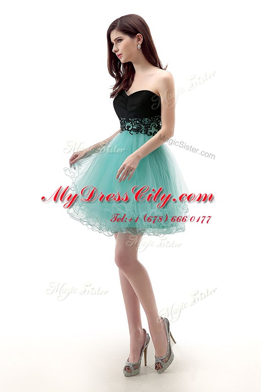 Sweetheart Sleeveless Tulle Dress for Prom Lace Zipper