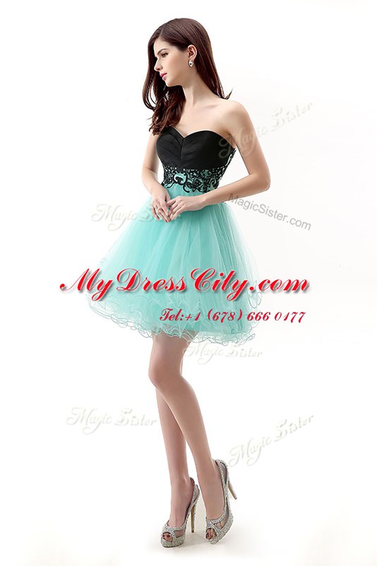 Sweetheart Sleeveless Tulle Dress for Prom Lace Zipper