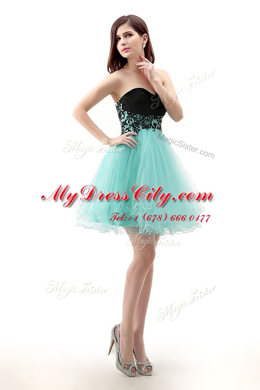 Sweetheart Sleeveless Tulle Dress for Prom Lace Zipper