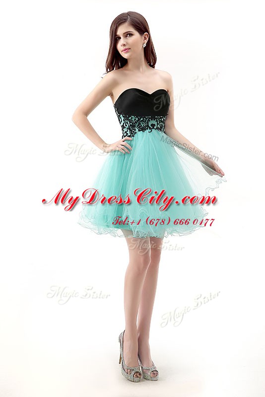 Sweetheart Sleeveless Tulle Dress for Prom Lace Zipper