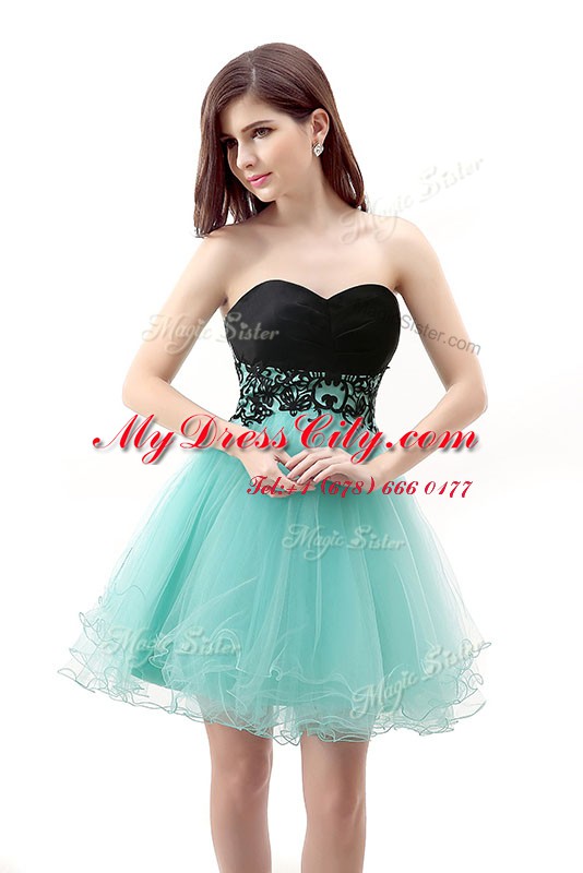 Sweetheart Sleeveless Tulle Dress for Prom Lace Zipper