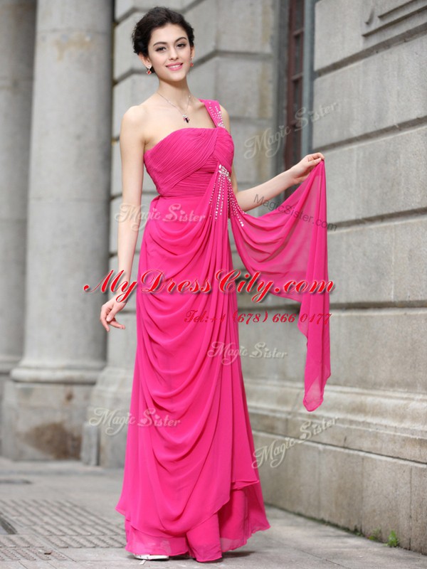 Ideal Bateau Sleeveless Chiffon Prom Gown Sequins Zipper