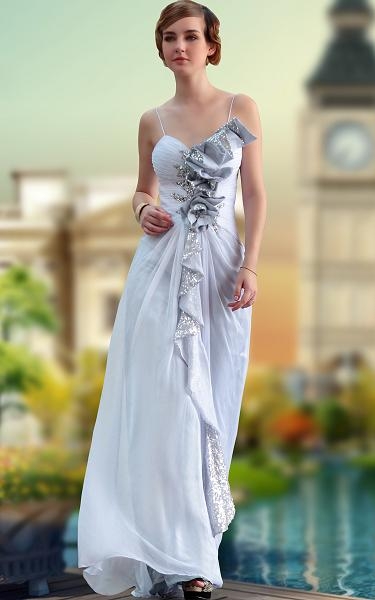 Superior Silver Chiffon Zipper Prom Party Dress Sleeveless Floor Length Beading and Ruching