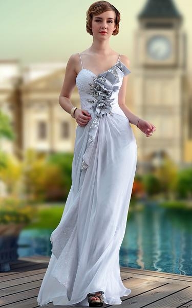 Superior Silver Chiffon Zipper Prom Party Dress Sleeveless Floor Length Beading and Ruching