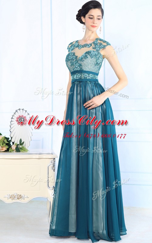 Artistic Scoop Sleeveless Lace Zipper Evening Dress