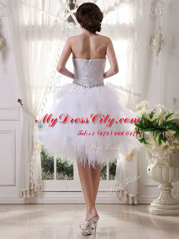 New Arrival White Sleeveless Organza Zipper for Prom and Party