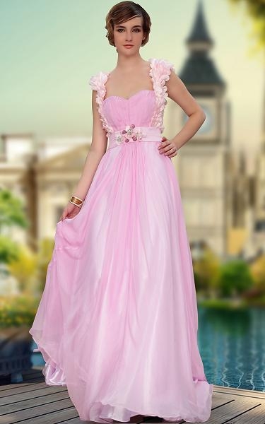 Superior Rose Pink Satin Zipper Sweetheart Sleeveless Floor Length Evening Dress Belt and Hand Made Flower