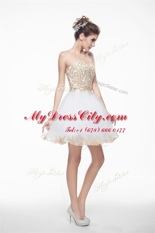 Fashionable Sleeveless Zipper Knee Length Beading and Lace Dress for Prom