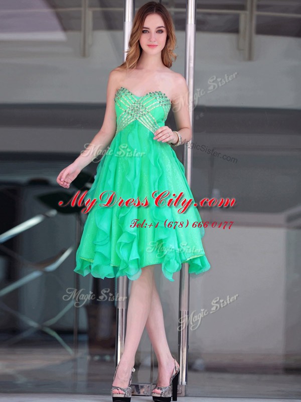 Adorable Sleeveless Beading Zipper Prom Dresses