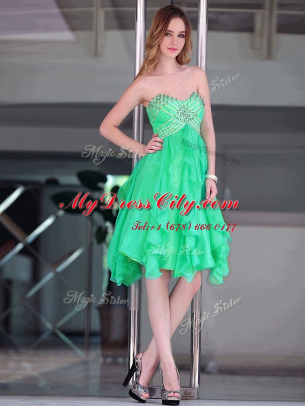 Adorable Sleeveless Beading Zipper Prom Dresses