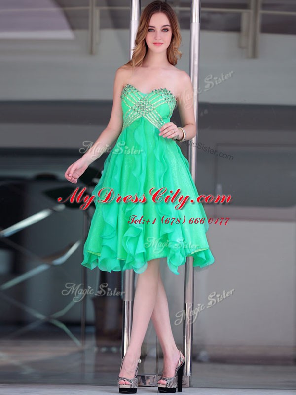 Adorable Sleeveless Beading Zipper Prom Dresses