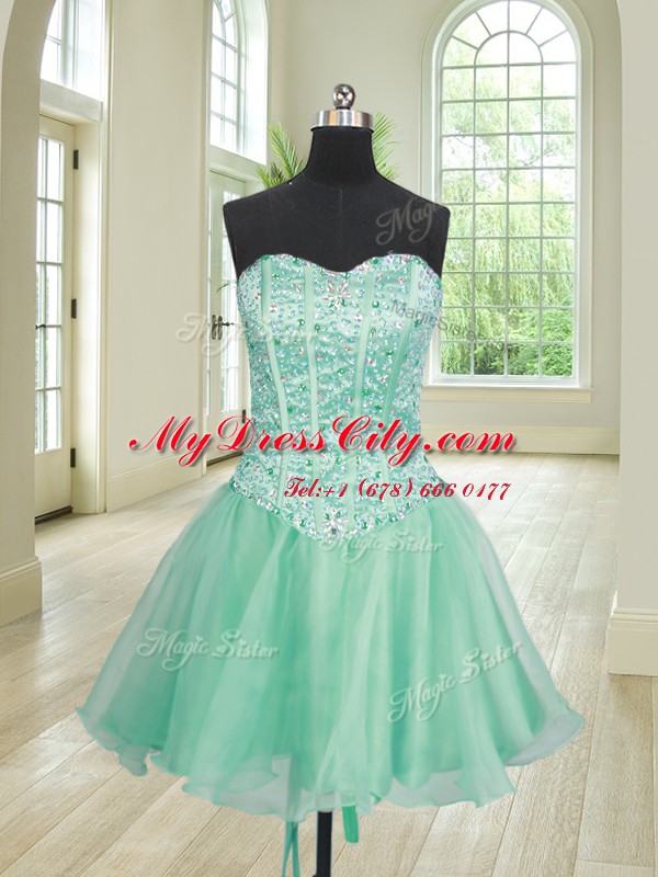 Three Piece Turquoise Quinceanera Dresses Military Ball and Sweet 16 and Quinceanera and For with Beading and Ruffles Sweetheart Sleeveless Lace Up