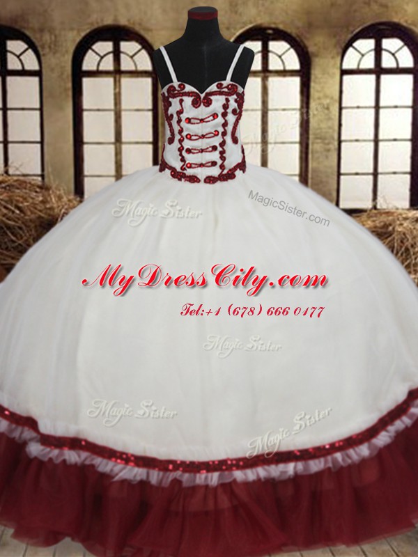 Modest Straps Sleeveless Beading Lace Up Vestidos de Quinceanera