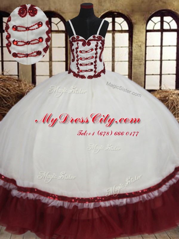 Modest Straps Sleeveless Beading Lace Up Vestidos de Quinceanera