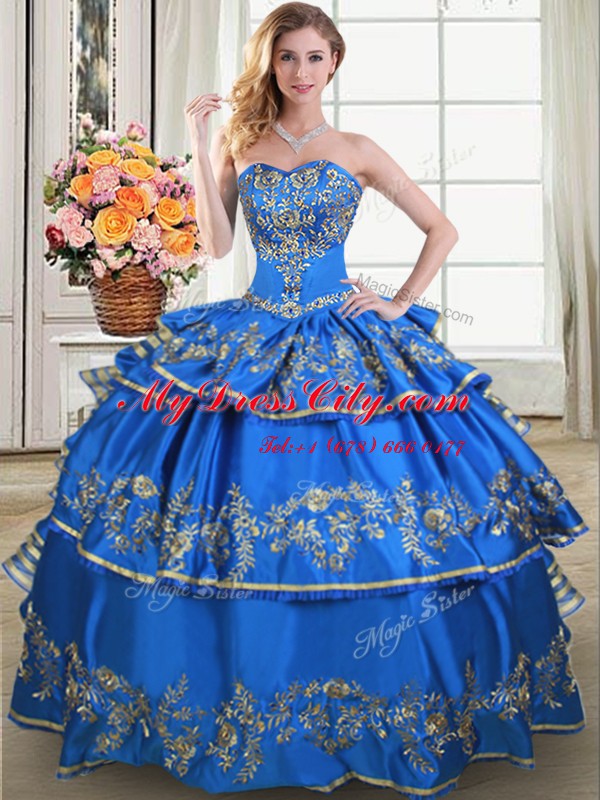 Sleeveless Beading and Embroidery and Ruffled Layers Lace Up Sweet 16 Dress