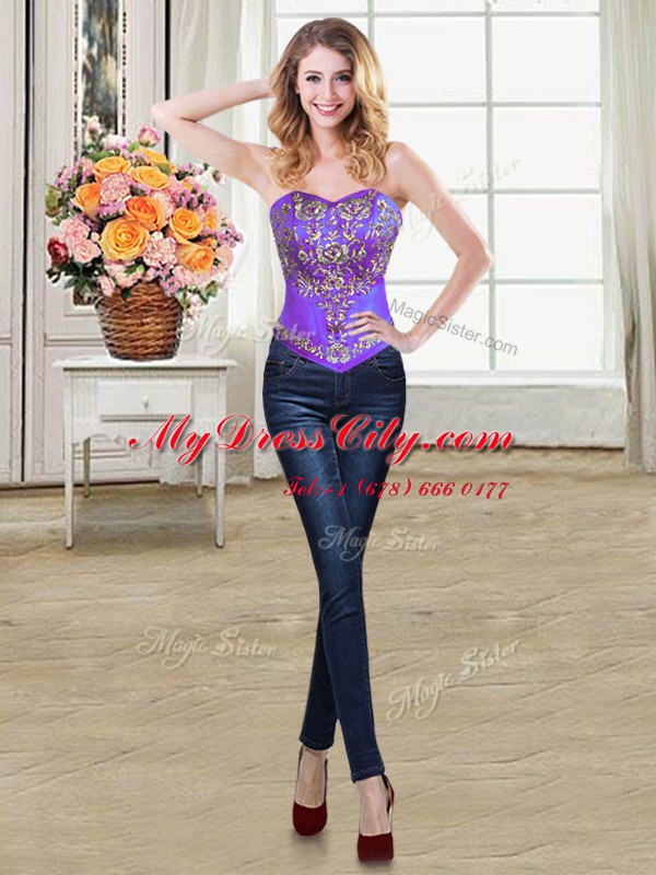 Custom Designed Three Piece Sweetheart Sleeveless Taffeta Sweet 16 Dress Embroidery and Ruffled Layers Lace Up