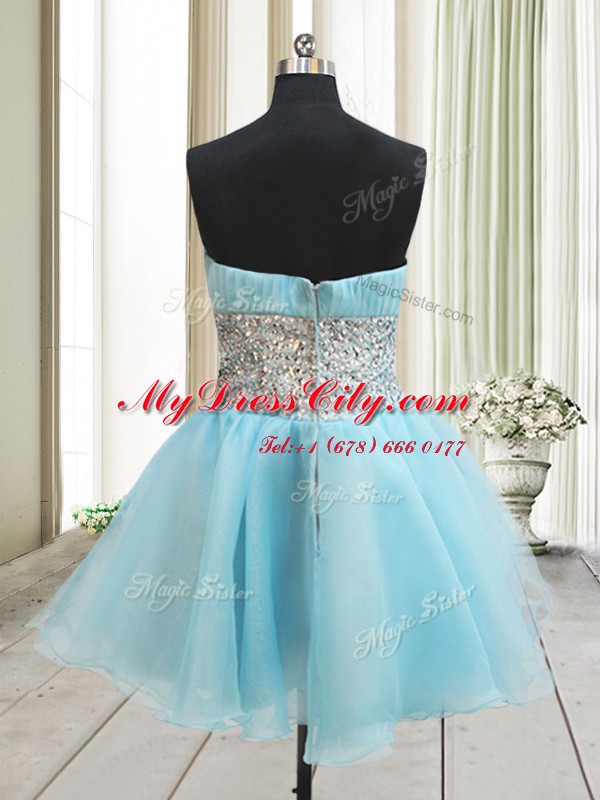 Sleeveless Beading Zipper Prom Dresses