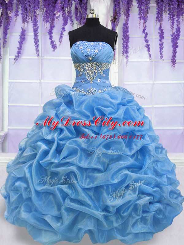 Sleeveless Beading Lace Up 15 Quinceanera Dress