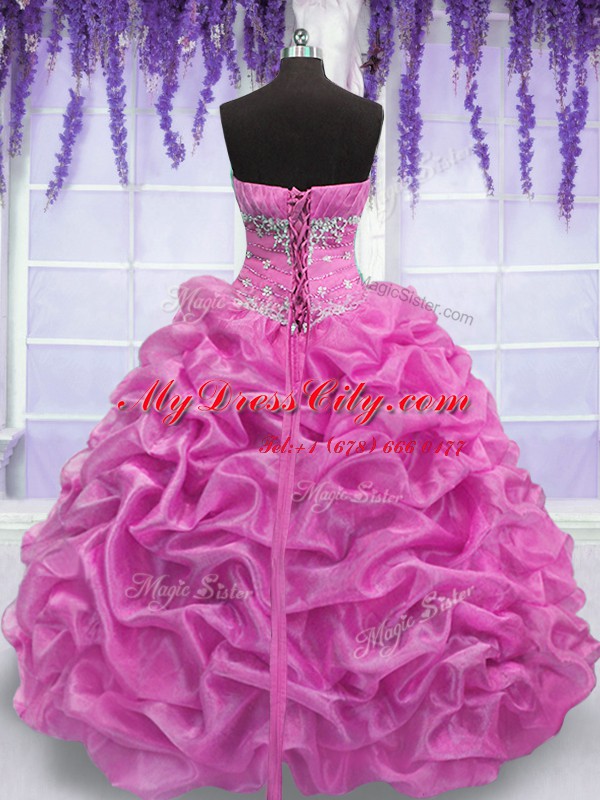 Sleeveless Beading Lace Up 15 Quinceanera Dress