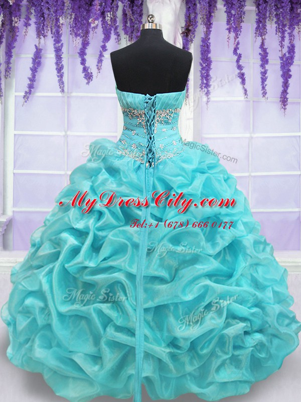 Perfect Apple Green Quinceanera Dress Military Ball and Sweet 16 and Quinceanera and For with Beading Strapless Sleeveless Lace Up