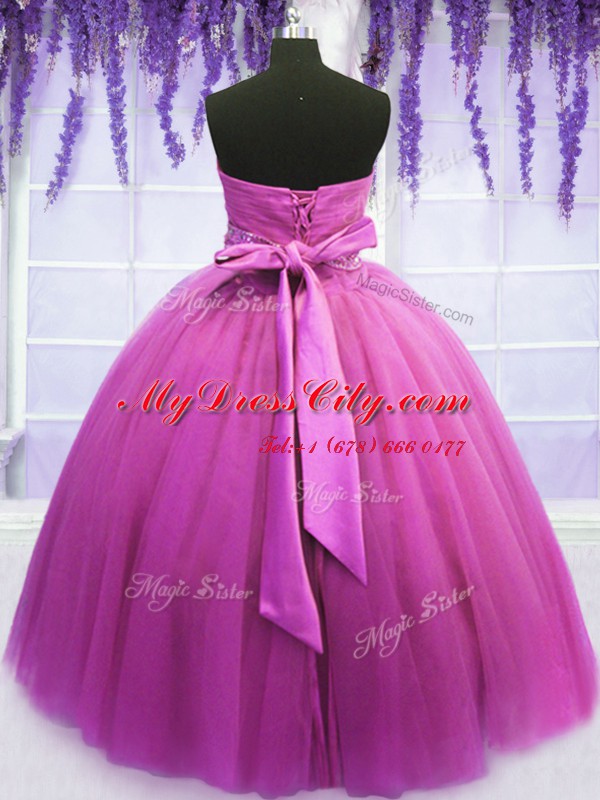 Customized Floor Length Lilac Vestidos de Quinceanera Sweetheart Sleeveless Lace Up