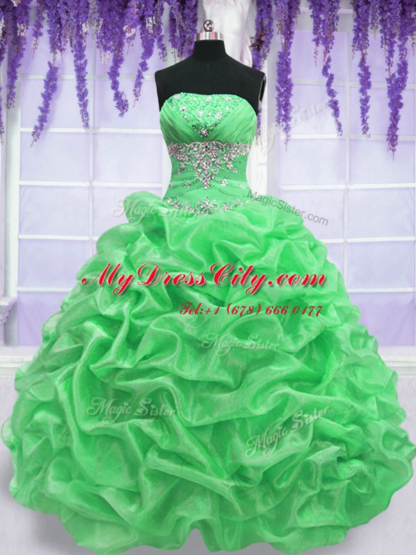 Delicate Floor Length Lace Up Quinceanera Gowns for Military Ball and Sweet 16 and Quinceanera with Beading