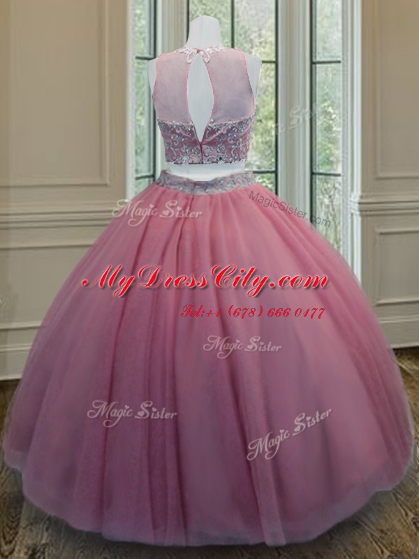 Scoop Sleeveless Ruffled Layers and Sashes ribbons Zipper Ball Gown Prom Dress