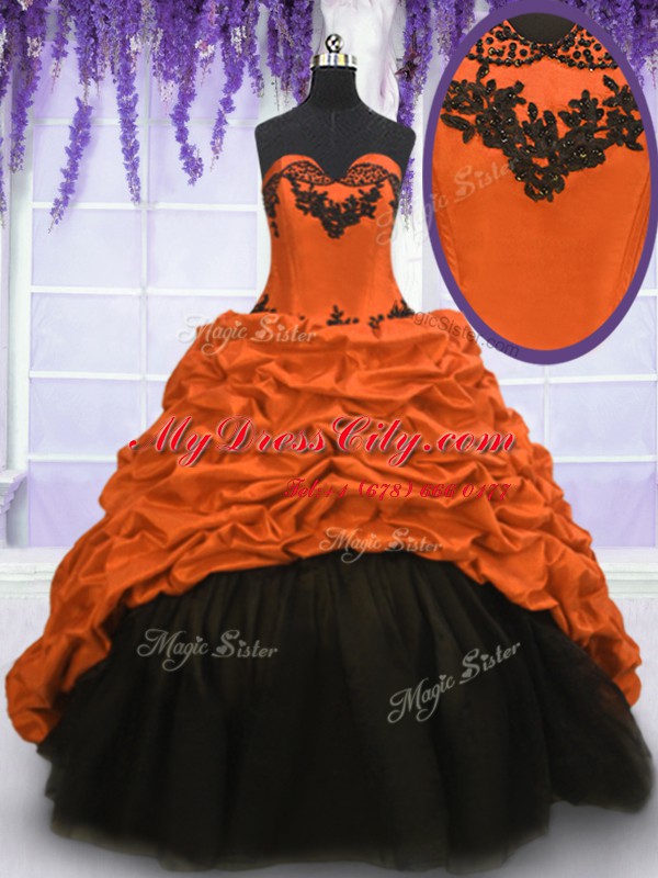 With Train Lace Up Quinceanera Gowns Multi-color for Military Ball and Sweet 16 and Quinceanera with Appliques and Pick Ups Sweep Train