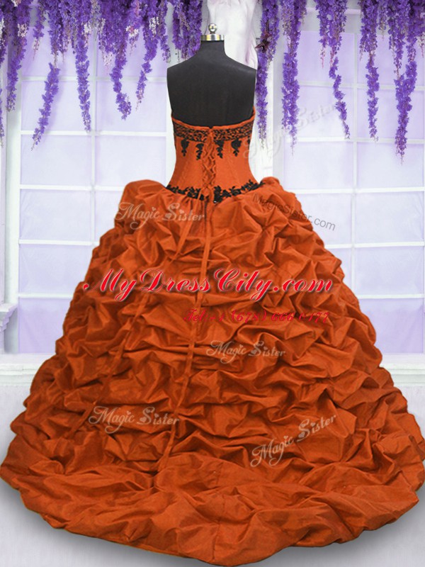 With Train Lace Up Quinceanera Gowns Multi-color for Military Ball and Sweet 16 and Quinceanera with Appliques and Pick Ups Sweep Train