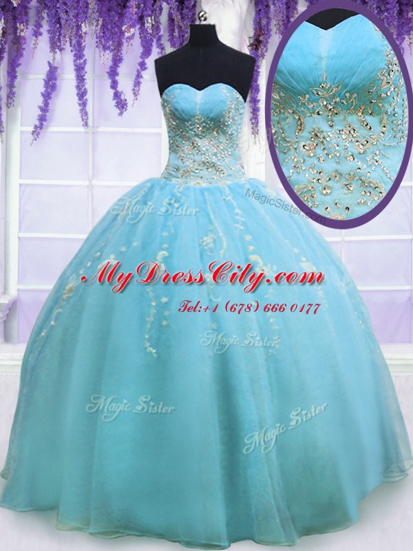 Luxurious Sleeveless Beading Zipper Quinceanera Gown