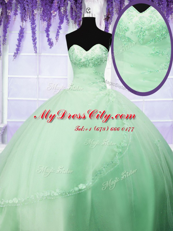 Stunning Sweetheart Neckline Appliques Quinceanera Dress Sleeveless Lace Up