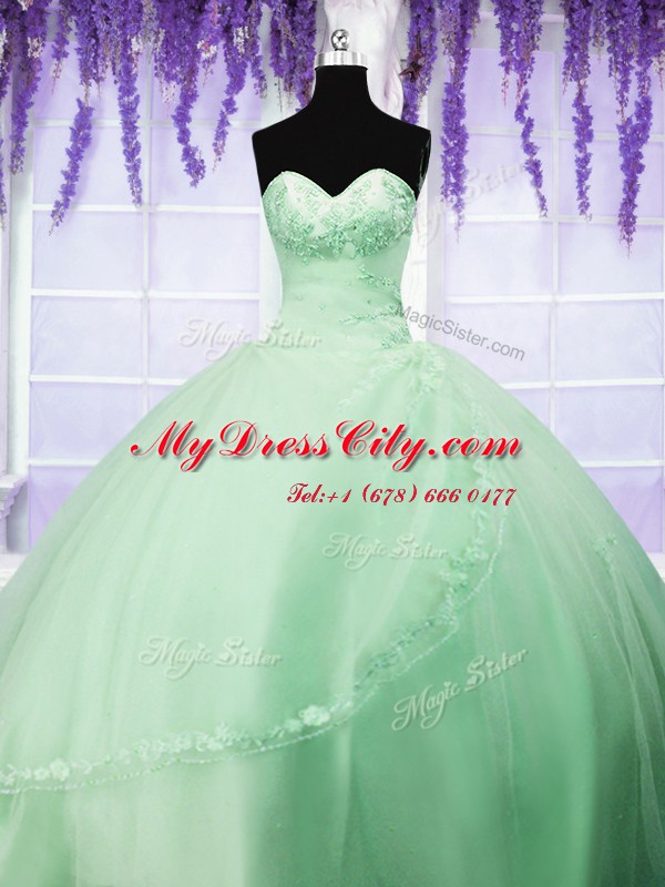 Stunning Sweetheart Neckline Appliques Quinceanera Dress Sleeveless Lace Up