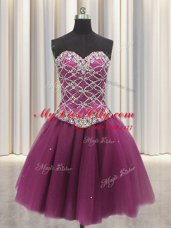 Affordable Three Piece Sleeveless Beading and Sequins Lace Up 15th Birthday Dress