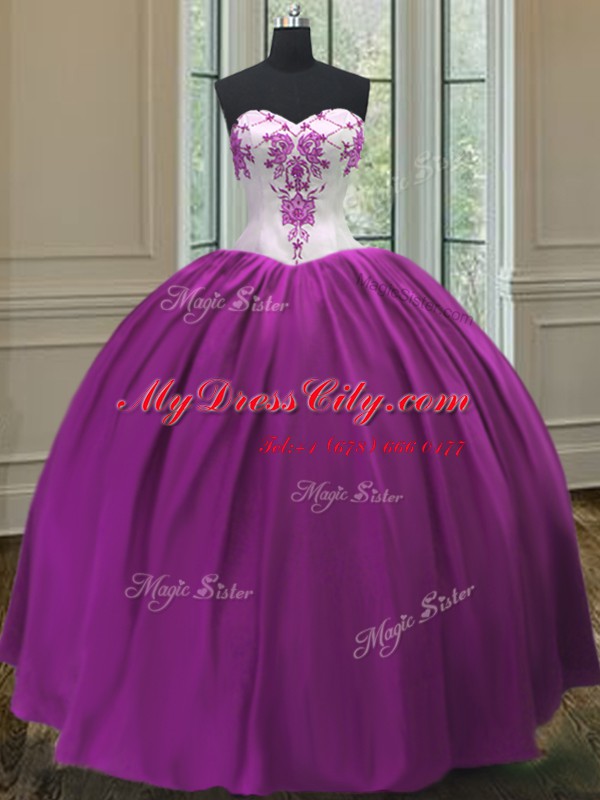 Enchanting Ball Gowns Quinceanera Gowns Purple Sweetheart Taffeta Sleeveless Floor Length Lace Up